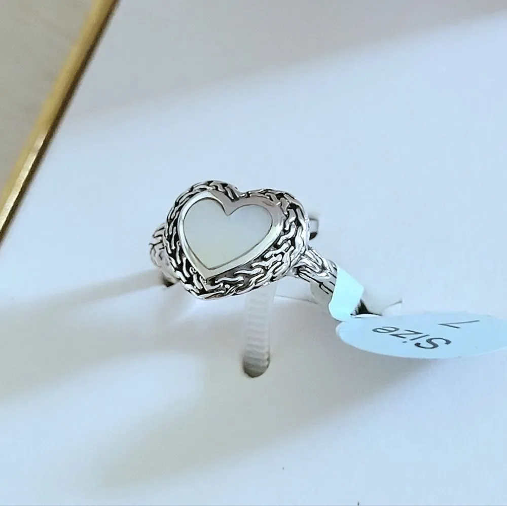 Annika Witt Sterling Silver🤍 Mother of Pearl Heart❤ Ring💍 - NIB